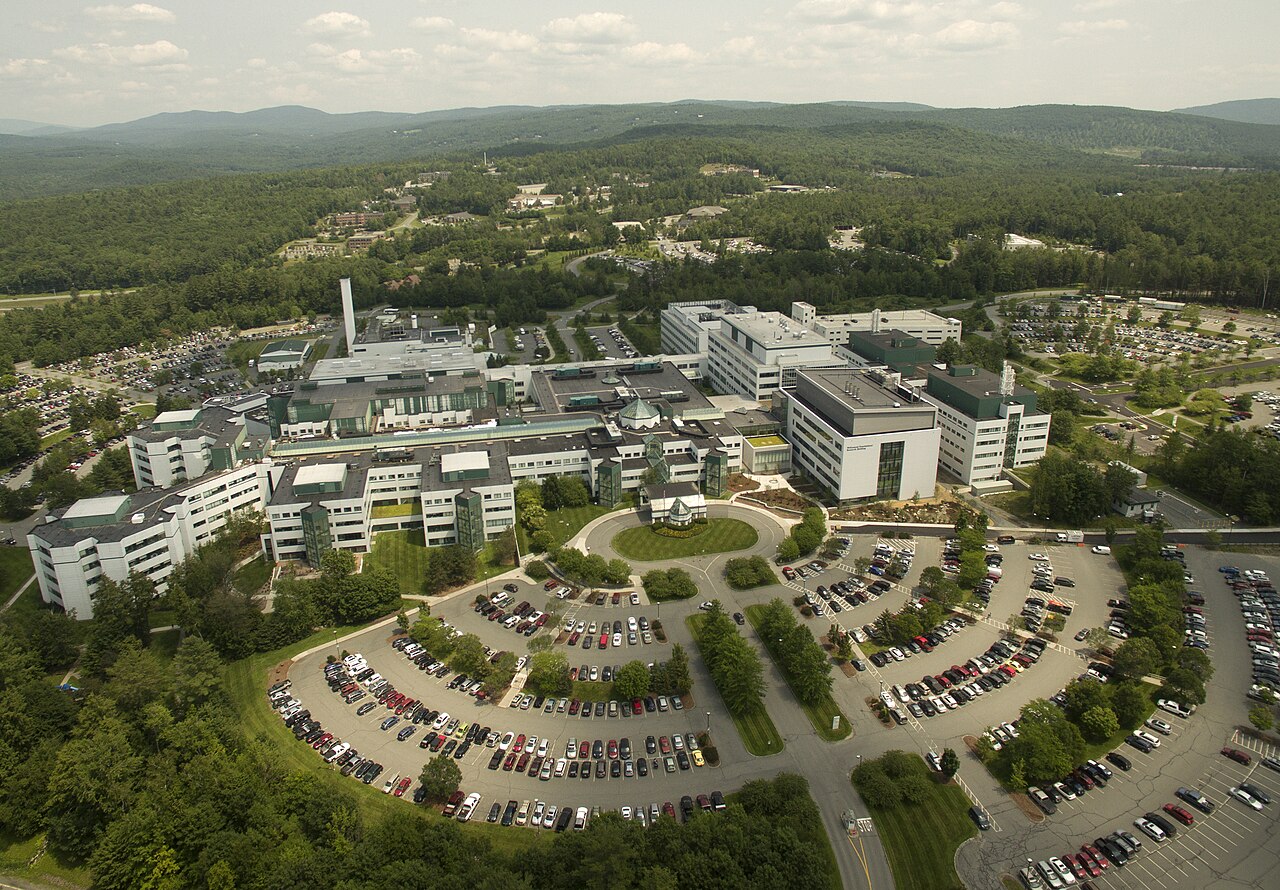 An aerial view of Dartmouth-Hitchcock Medical Center in Lebanon, New Hampshire.