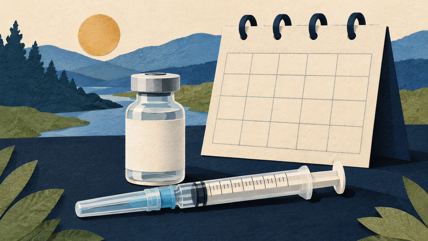 Illustration of vaccination supplies.
