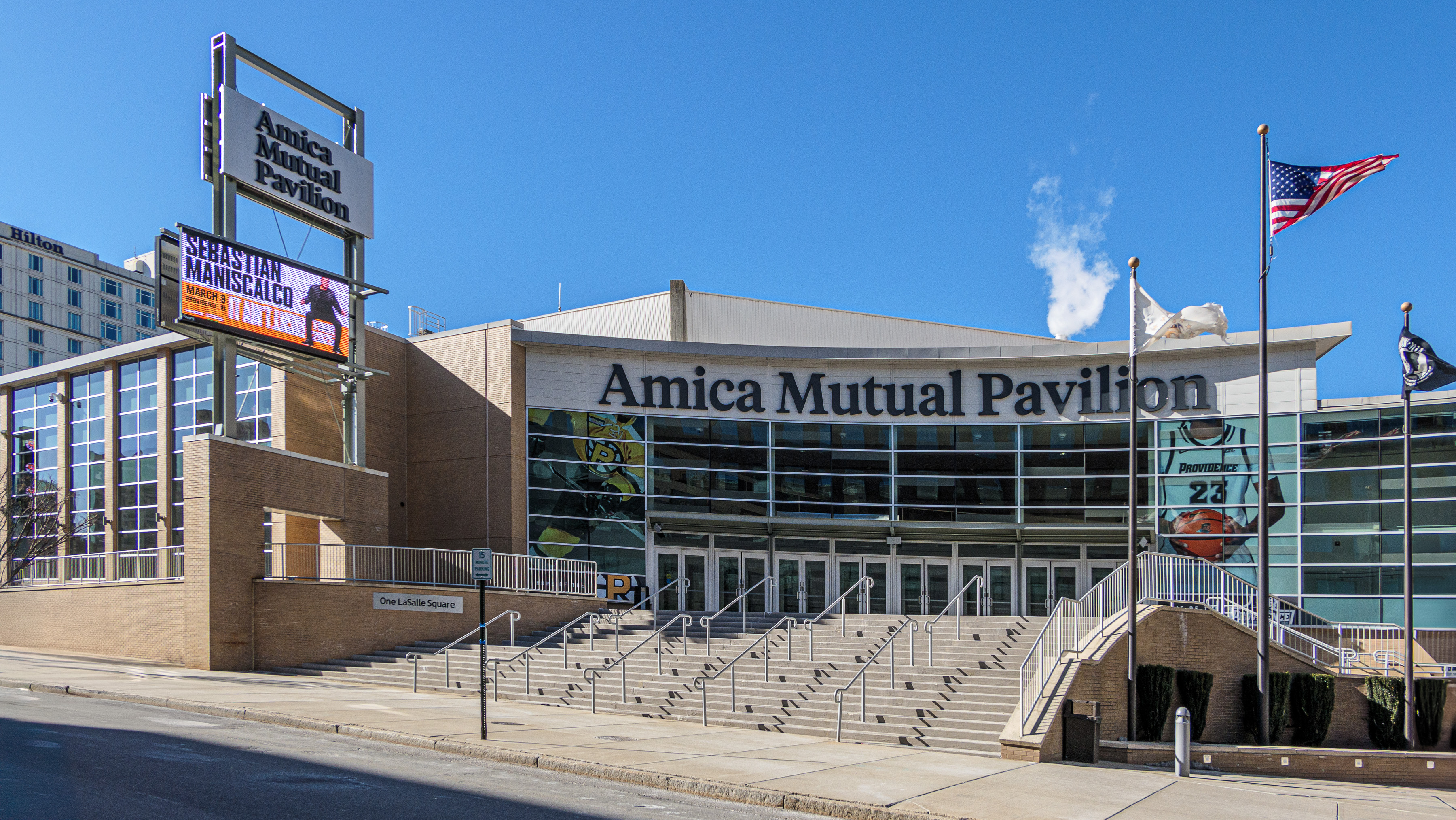 Exterior of Amica Mutual Pavilion in downtown Providence.