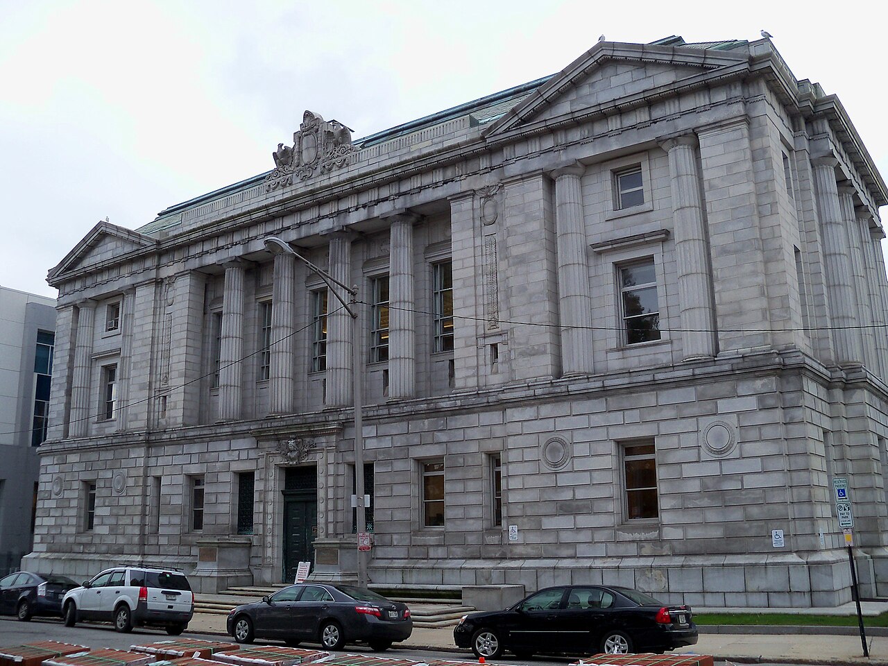 Exterior of Cumberland County Courthouse in Portland, Maine.