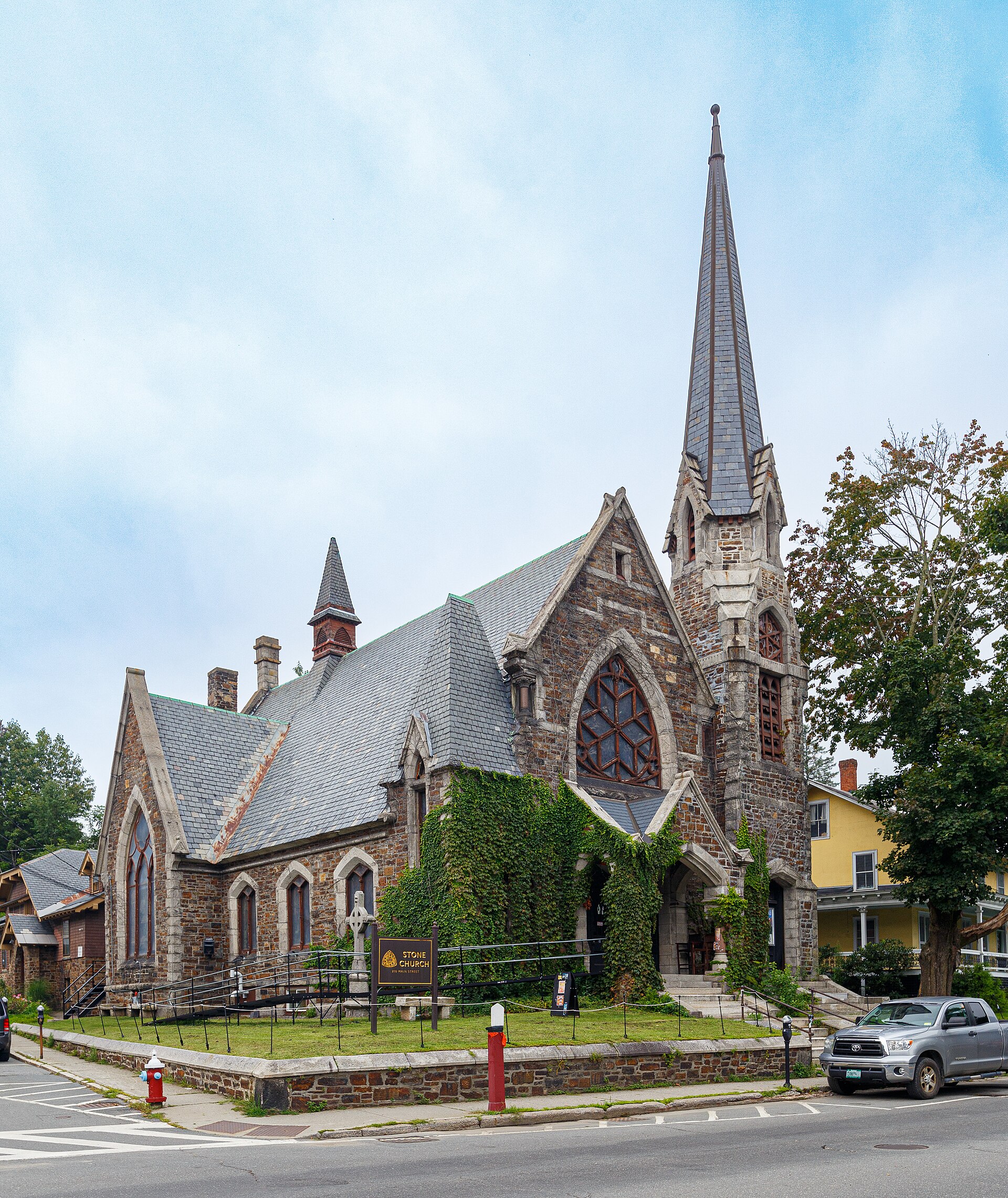 The Stone Church in Brattleboro, Vermont, in August 2024. It is one of the literary festival venues.