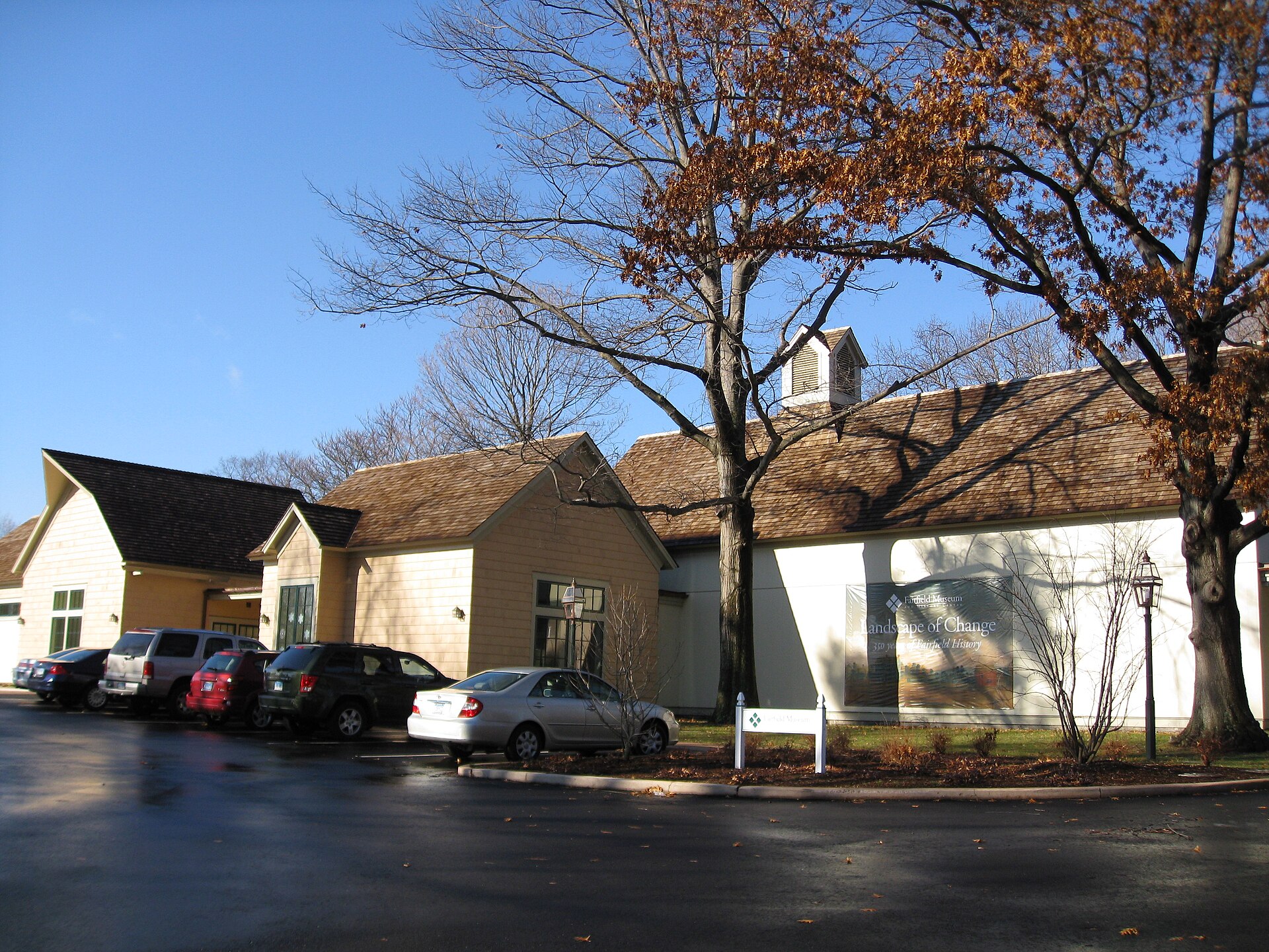The entrance and exterior of Fairfield Museum and History Center.