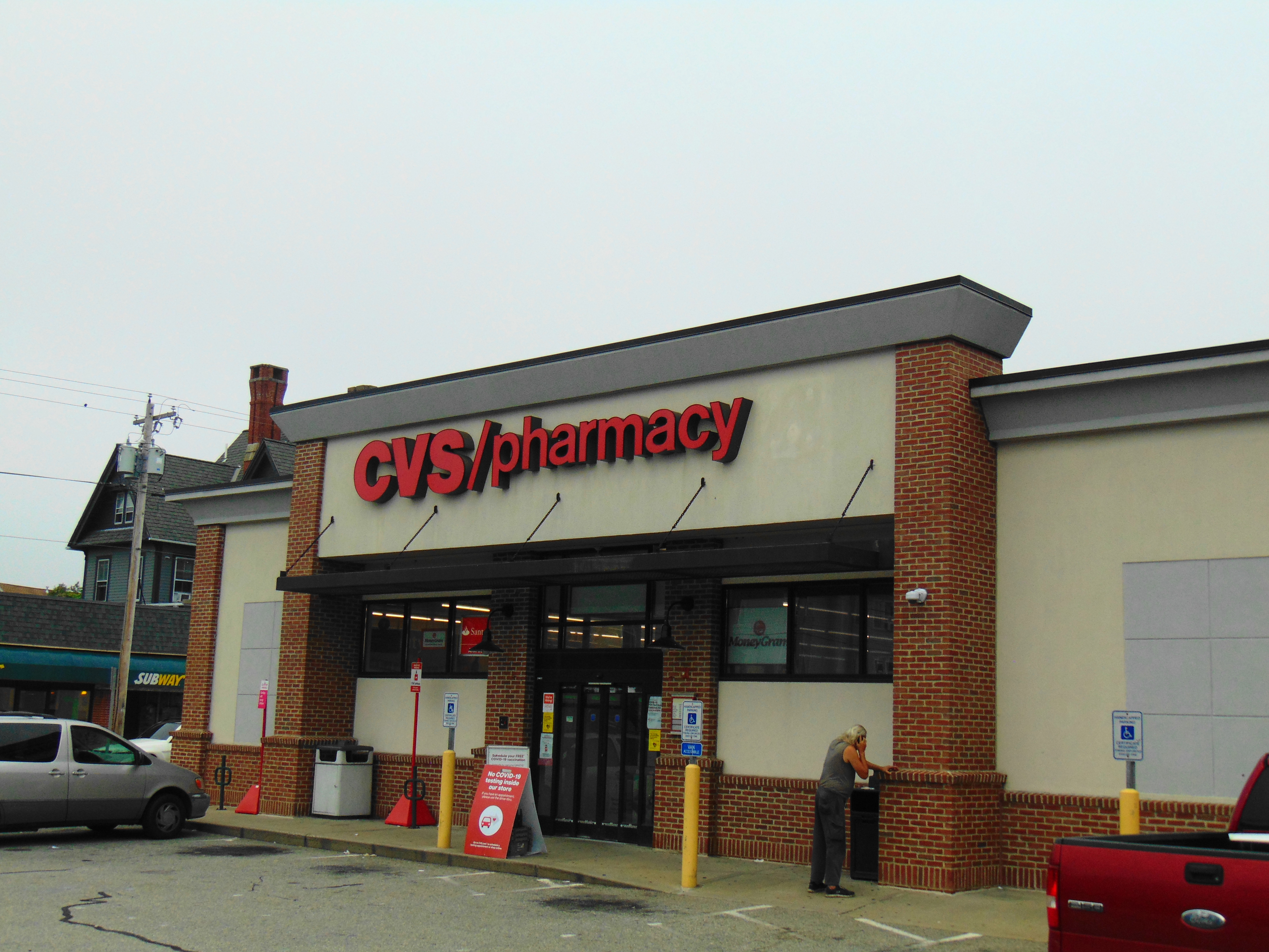 A CVS pharmacy storefront in Central Falls, Rhode Island.