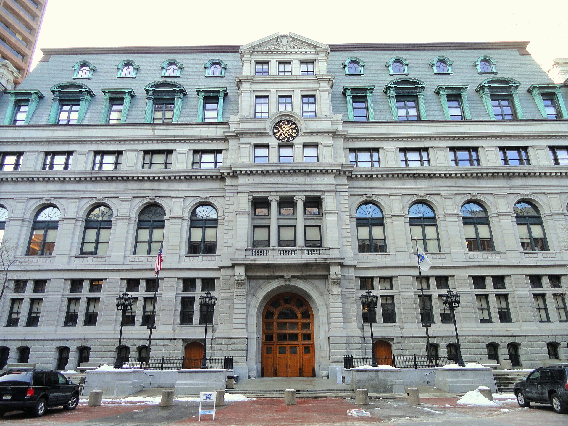 Exterior of the John Adams Courthouse in Boston.