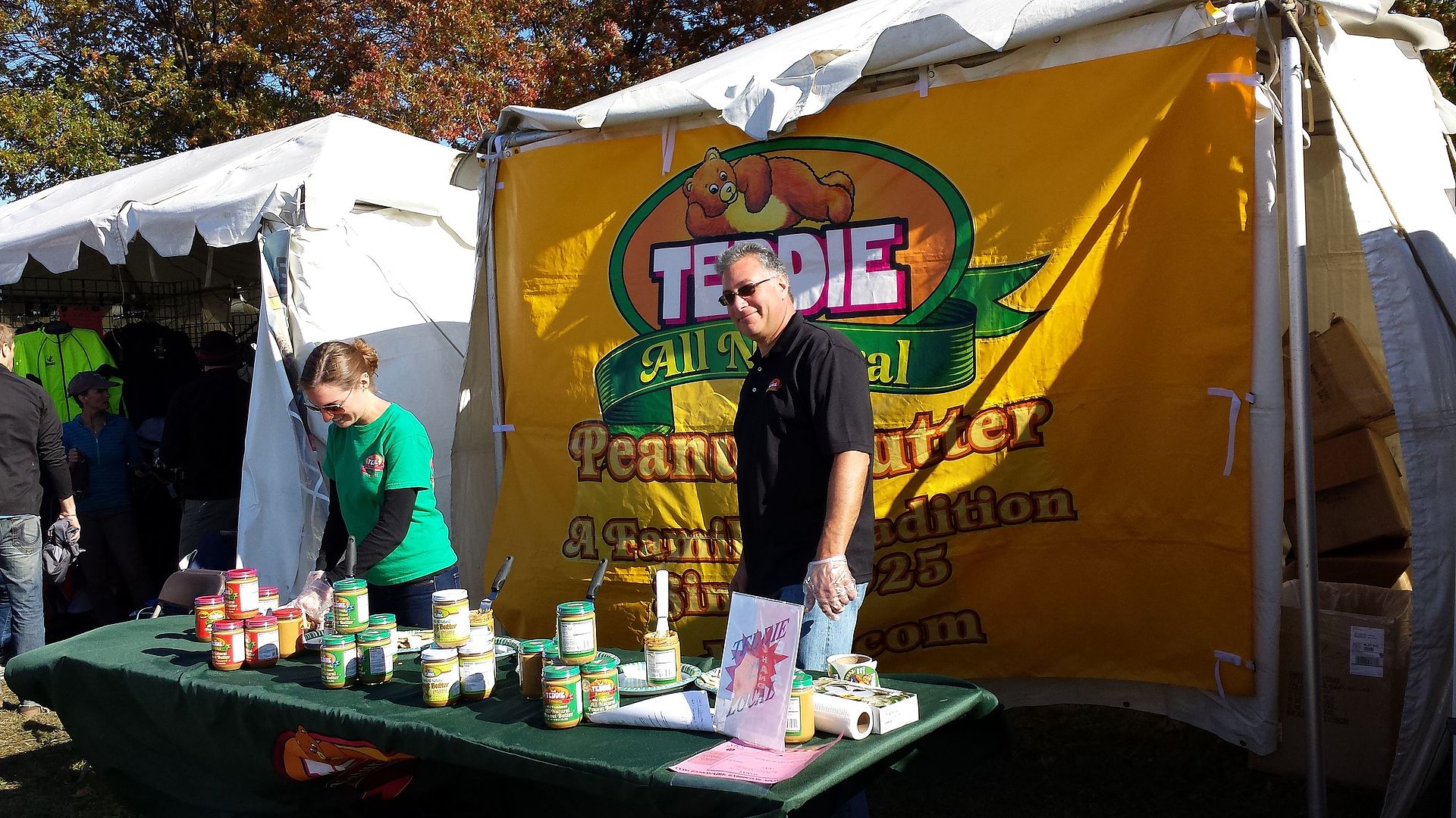 A Teddie Peanut Butter booth at the Head of the Charles Regatta in October 2013. The company is among the training-grant recipients