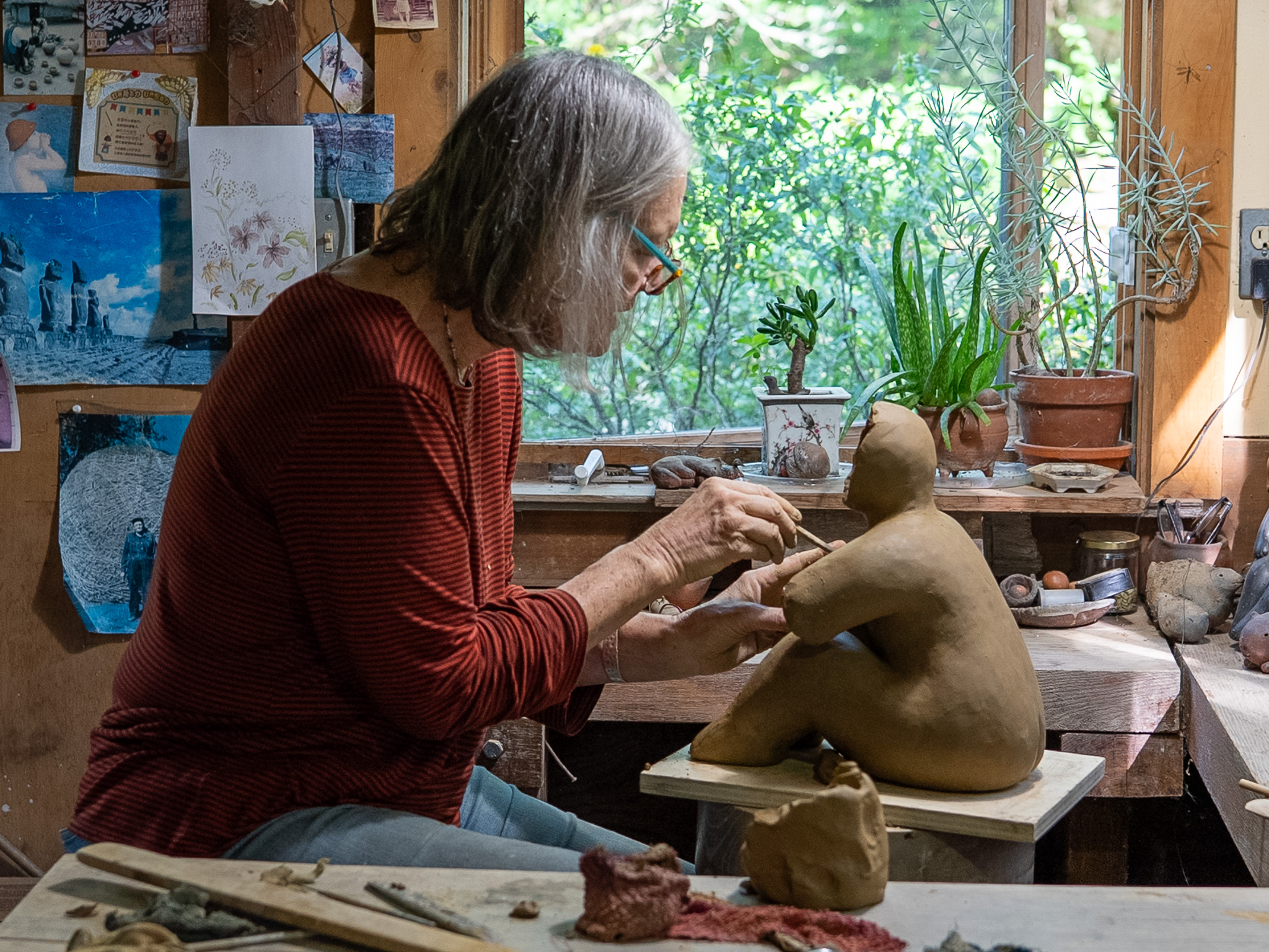 Clay Way host artist Joy Brown at work in her studio.