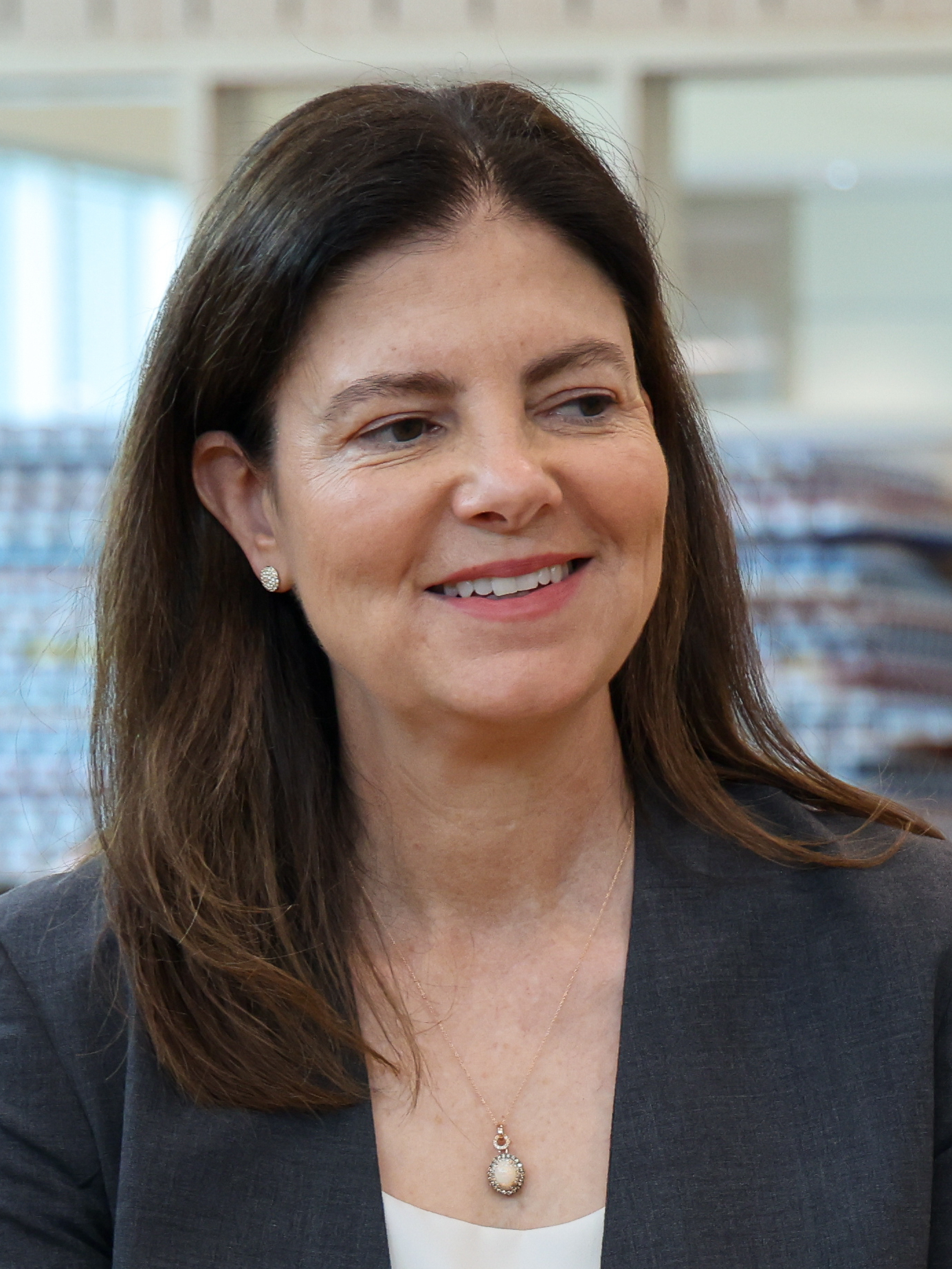 New Hampshire Gov. Kelly Ayotte at a National Guard briefing.