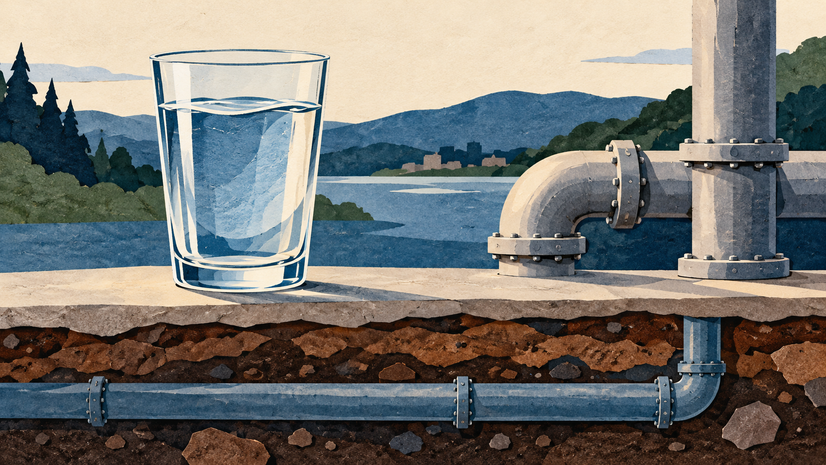 Illustration: Drinking water and supply pipes.