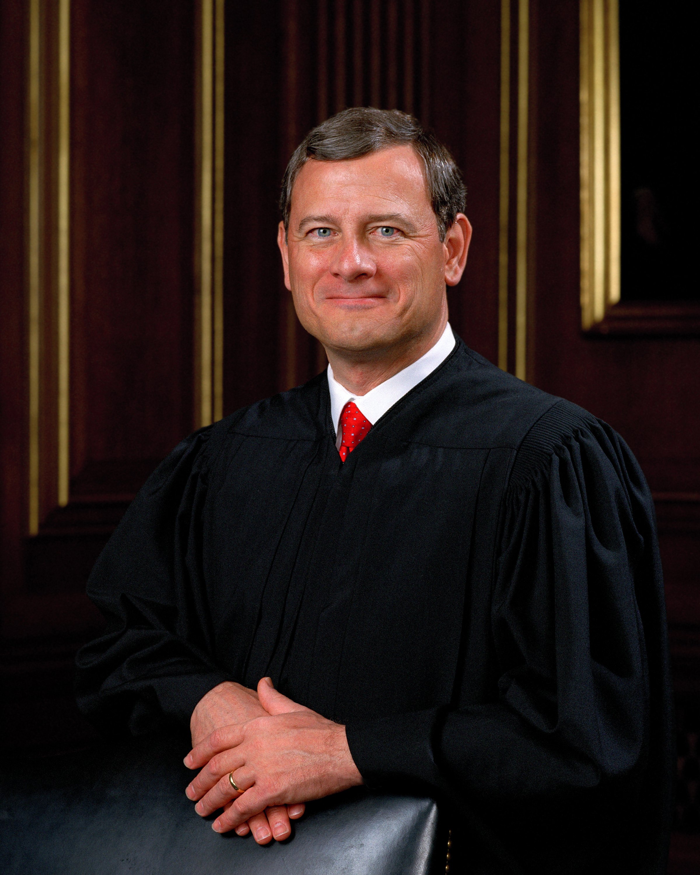 Official portrait of Chief Justice John Roberts wearing judicial robes.
