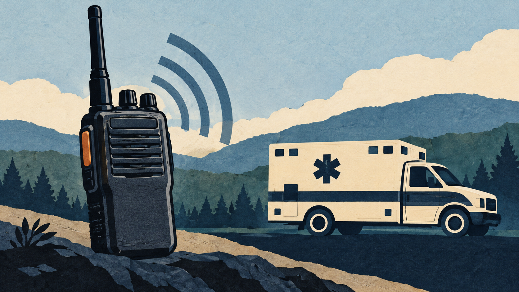 Illustration: A radio and ambulance.